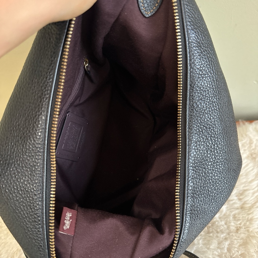 Coach Black Pebbled Leather Penny Hobo Bag - Picture 6 of 8